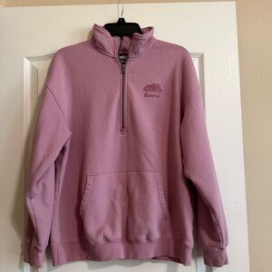 Roots half zip sweatshirt dusty pink size medium